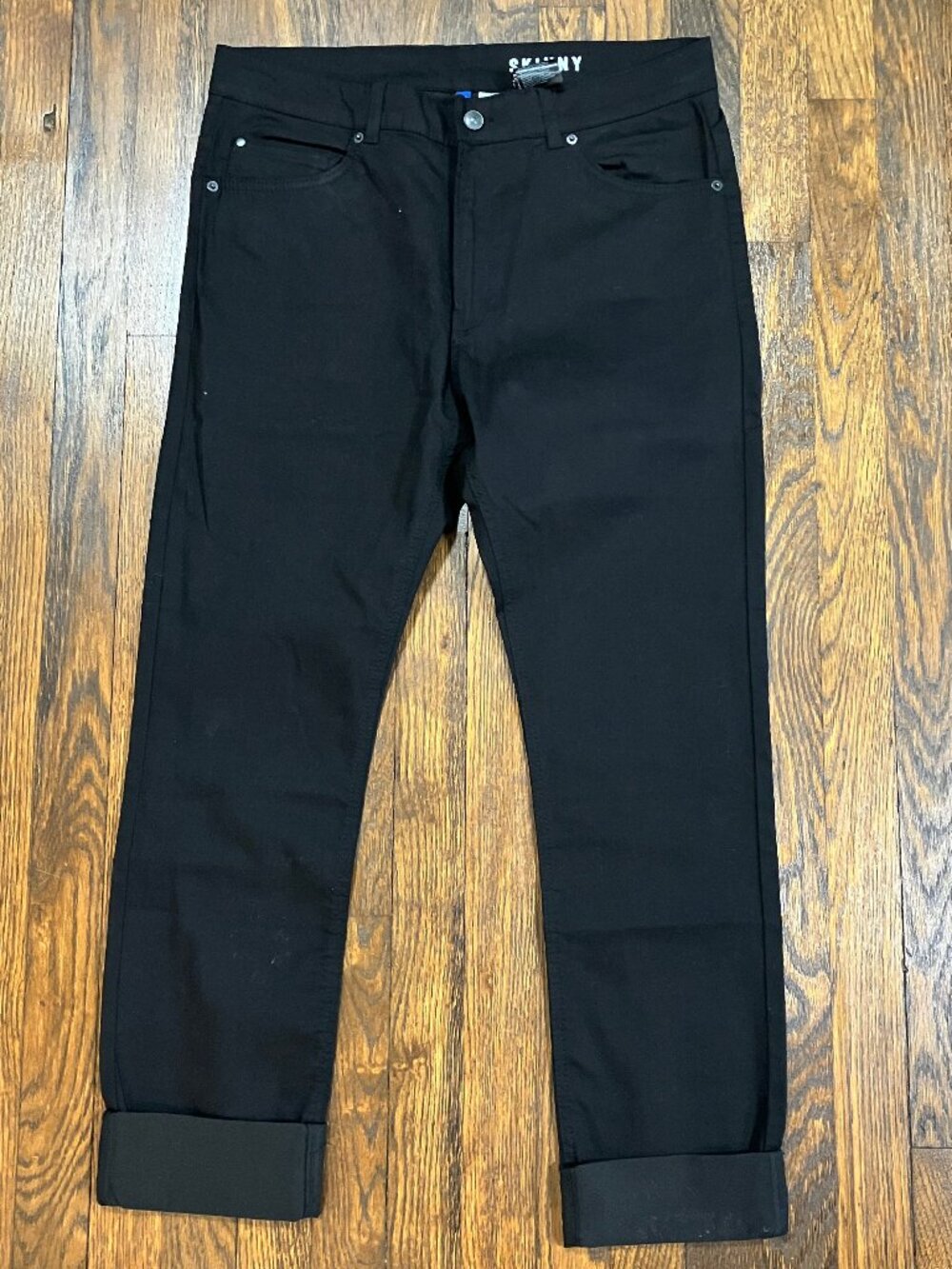 H&M Men's black skinny fit lightweight 4-way stretch pants trousers size 34